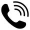 Raster Phone Call Flat Icon Symbol