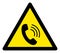 Raster Phone Call Warning Triangle Sign Icon