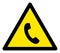 Raster Phone Warning Triangle Sign Icon