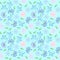 Raster seamless background with a pattern of fantasy flowers in gentle pastel colors for design of fabric