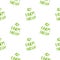 Raster seamless pattern of green logo Farm Fresh for natural farm, organic products. On white background.