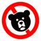 Raster Stop Bear Icon Illustration