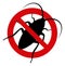 Raster Stop Cockroach Flat Icon Symbol