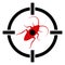 Raster Target Cockroach Flat Icon Symbol