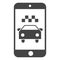 Raster Taxi Smartphone Application Icon Illustration