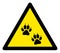 Raster Tiger Footprints Warning Triangle Sign Icon