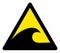 Raster Tsunami Warning Triangle Sign Icon