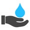 Raster Water Offer Hand Icon Illustration