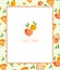 Raster watercolor frame, illustration. Summer Collection. Citrus fruits, juicy fruits.