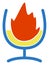 Raster Wine Glass Fire Icon Illustration