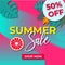 Rasterr image of banner with summer bargain sale