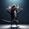 Rat In Biker Jacket And Sunglasses Stands Upright In Disney Pixar Cartoon