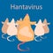 Rat crowd with hantavirus text on blue backdrop for medical poster