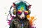 Rat Full Shot Punk Colorful Chrom. Generative AI