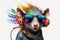 Rat Full Shot Punk Colorful Chromies. Generative AI