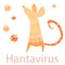 Rat and hantavirus text on white isolated backdrop for social banner