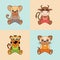 Rat, ox, tiger, cat, symbols of the Chinese horoscope 2020, 2021, 2022 and 2023 years. Cute