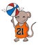 Rat playing basket
