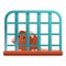 Rat prison gate icon, cartoon style