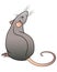 Rat is the symbol of the Chinese horoscope. Rat sits rear view. Mouse - rodent pet color vector picture.