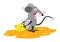 rat trapped in sticky glue traps.illustration of a cartoon mouse,vector