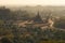 Ratanabon pagoda on hill at sunset, landmark of north Mrauk U, R