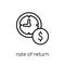 Rate of return icon. Trendy modern flat linear vector Rate of re