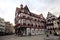 Rathouse with clock on the Marktplatz square in Bad Urach, Germany