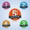 Rating badges from one to five stars