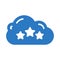 Rating cloud glyph color vector icon
