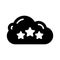 Rating cloud glyph flat vector icon