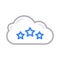 Rating cloud thin color line vector icon