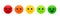 Rating of customer service satisfaction. Feedback concept. Quality control. Colored emoji from good to bad