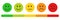 Rating emojis set colour with a rating scale. Feedback emoticons collection.