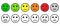 Rating satisfaction. Feedback in form of monochrome and colorful emotions, emojis