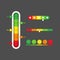 Rating scale or reviews. Color level indicator