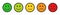 Rating smiling emojis with black eyes colour outline