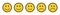 Rating smiling emojis with black eyes yellow colour outline.