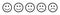 Rating smiling emojis black outline.