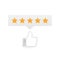 Rating stars. Flat design. User reviews, rating, classification concept. Enjoying the app. Rate us. Vector illustration