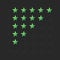 Rating Stars Vector Dark Neumorphic Design Elements Set On Dark Background