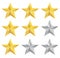 Rating stars on white