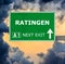 RATINGEN road sign against clear blue sky