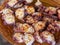 Ration of pulpo a feira, typical Galician recipe for cooking octopus