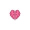 Rational love, brain heart. Vector logo icon template