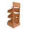 Rattan Bakery Slatted Shelf Fixture on white. 3D illustration