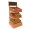 Rattan Bakery Slatted Shelf Fixture on white. 3D illustration