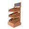 Rattan Bakery Slatted Shelf Fixture on white. 3D illustration