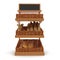 Rattan Bakery Slatted Shelf Fixture on white. 3D illustration