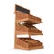 Rattan Bakery Slatted Shelf Fixture on white. 3D illustration